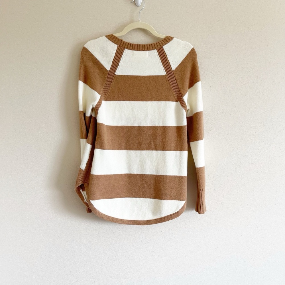 Anthropologie cream neck sweater tan and white size XS - Picture 2 of 5
